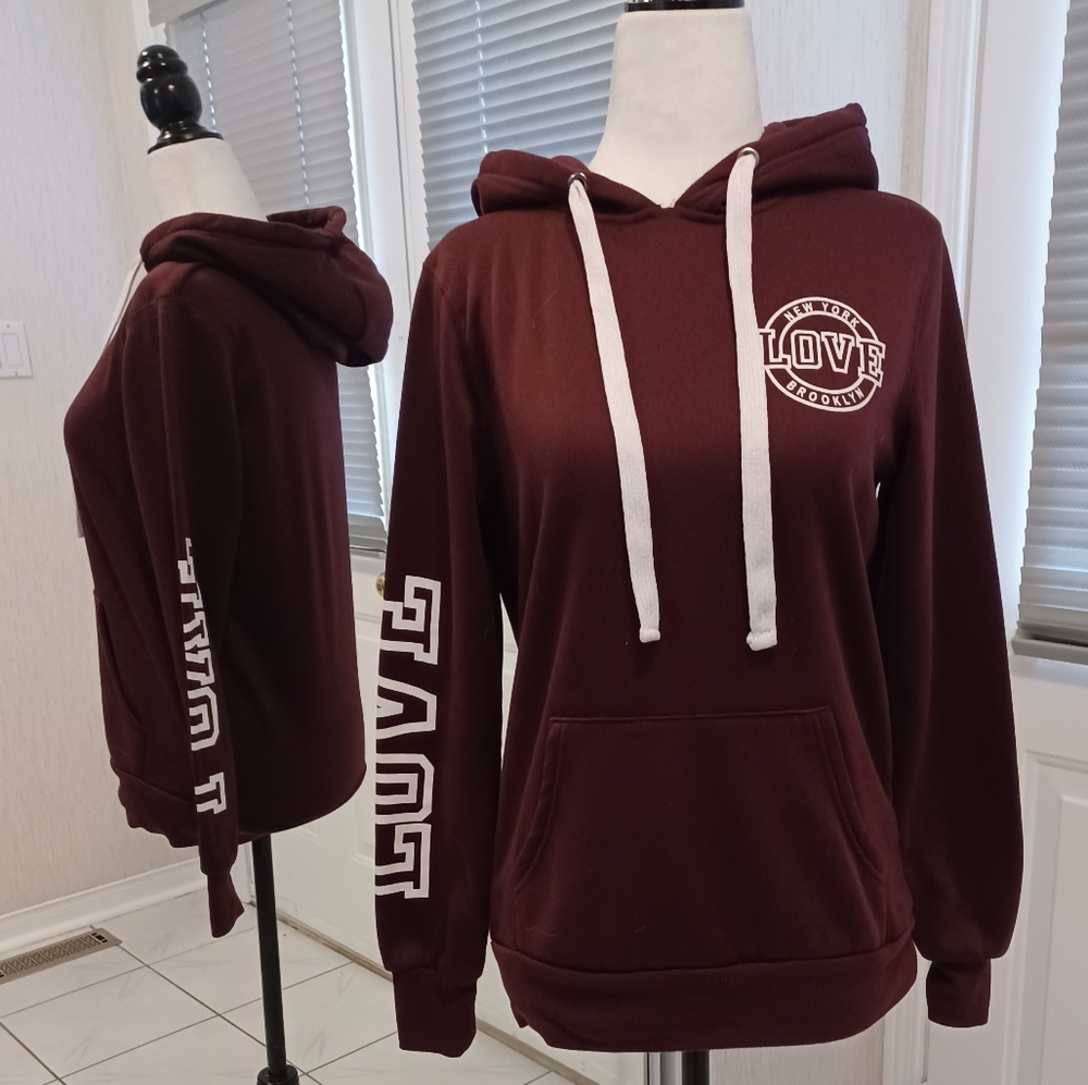 4/$80 Burgundy Hoodie - Size Small